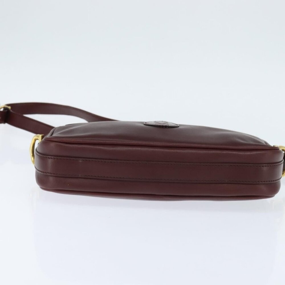 Authentic CARTIER Must Line Shoulder Bag Leather Bordeaux Gold - Picture 16 of 16